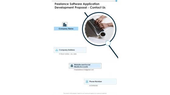 Freelance Software Application Development Proposal Contact Us One Pager Sample Example Document