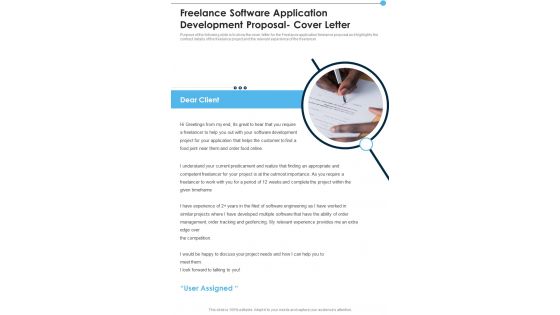 Freelance Software Application Development Proposal Cover Letter One Pager Sample Example Document