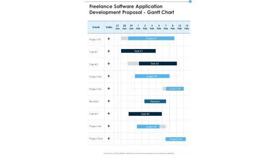 Freelance Software Application Development Proposal Gantt Chart One Pager Sample Example Document