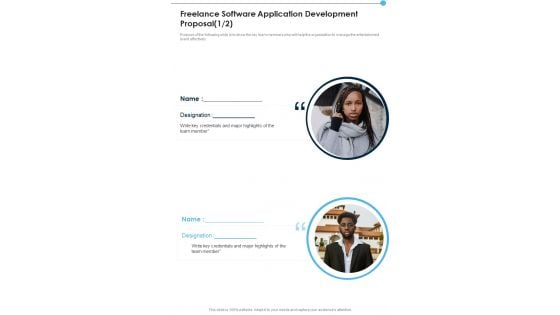 Freelance Software Application Development Proposal One Pager Sample Example Document
