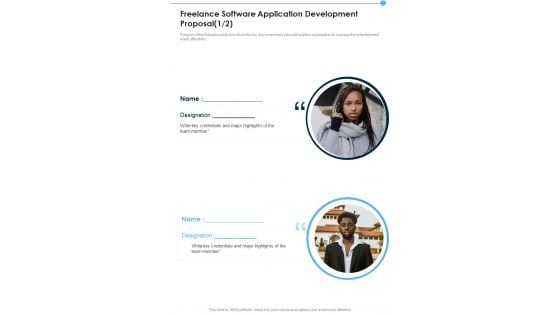 Freelance Software Application Development Proposal One Pager Sample Example Document Freelance Software Application Development Proposal One Pager Sample Example Document