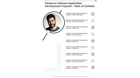Freelance Software Application Development Proposal Table Of Contents One Pager Sample Example Document Freelance Software Application Development Proposal Table Of Contents One Pager Sample Example Document