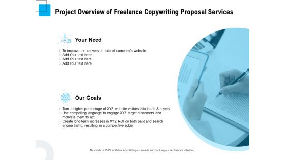 Freelancer RFP Project Overview Of Freelance Copywriting Proposal Services Ppt PowerPoint Presentation Icon Gridlines PDF