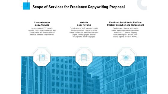 Freelancer RFP Scope Of Services For Freelance Copywriting Proposal Ppt PowerPoint Presentation Visual Aids Gallery PDF