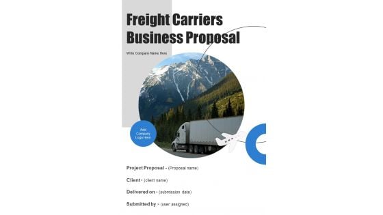 Freight Carriers Business Proposal Example Document Report Doc Pdf Ppt Freight Carriers Business Proposal Example Document Report Doc Pdf Ppt
