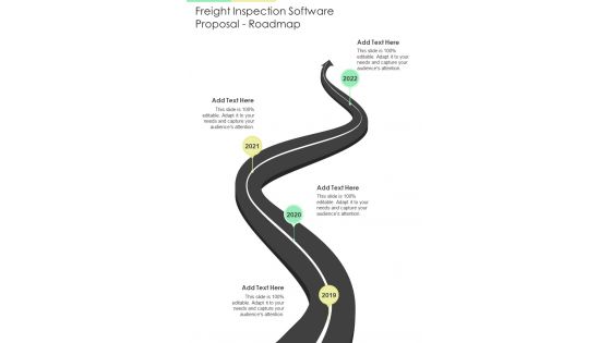 Freight Inspection Software Proposal Roadmap One Pager Sample Example Document