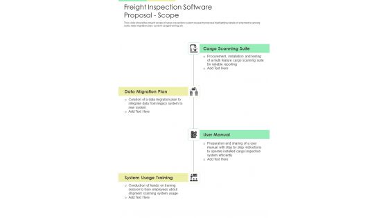 Freight Inspection Software Proposal Scope One Pager Sample Example Document Freight Inspection Software Proposal Scope One Pager Sample Example Document