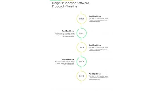 Freight Inspection Software Proposal Timeline One Pager Sample Example Document