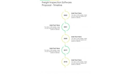 Freight Inspection Software Proposal Timeline One Pager Sample Example Document Freight Inspection Software Proposal Timeline One Pager Sample Example Document