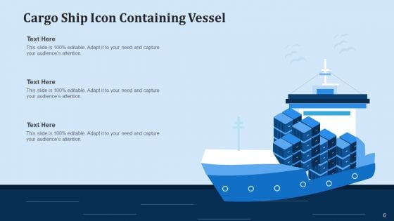 Freight Ships Cargo Icon Ppt PowerPoint Presentation Complete Deck With Slides