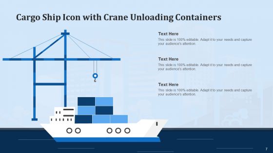 Freight Ships Cargo Icon Ppt PowerPoint Presentation Complete Deck With Slides