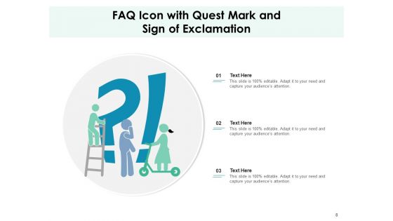 Frequently Asked Questions Icon Exclamation Business Ppt PowerPoint Presentation Complete Deck