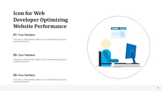 Front End Web Developer Icon Teaching Coding Ppt PowerPoint Presentation Complete Deck With Slides