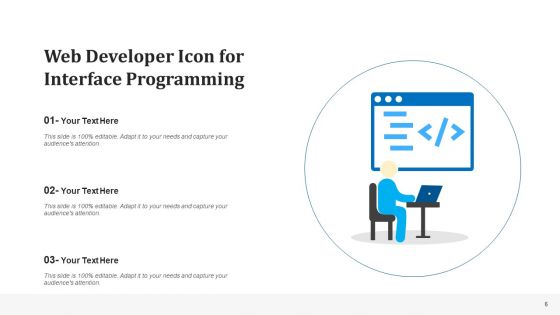 Front End Web Developer Icon Teaching Coding Ppt PowerPoint Presentation Complete Deck With Slides