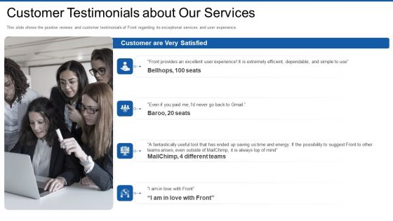 Front Series Venture Capital Funding Customer Testimonials About Our Services Download PDF Front Series Venture Capital Funding Customer Testimonials About Our Services Download PDF