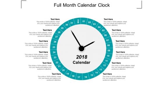 Full Month Calendar Clock Ppt Powerpoint Presentation Infographic Template Clipart