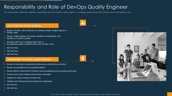 Function Of Quality Assurance In Devops IT Responsibility And Role Of Devops Quality Engineer Structure PDF