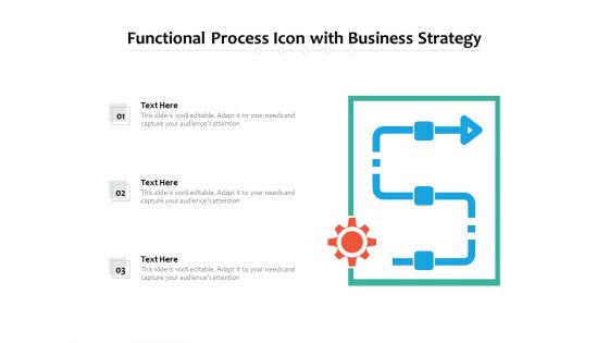 Functional Process Icon With Business Strategy Ppt PowerPoint Presentation Gallery Show PDF