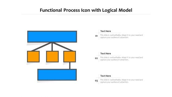 Functional Process Icon With Logical Model Ppt PowerPoint Presentation File Format Ideas PDF