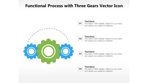 Functional Process With Three Gears Vector Icon Ppt PowerPoint Presentation File Background Image PDF