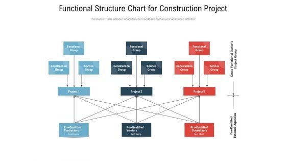 Functional Structure Chart For Construction Project Ppt PowerPoint Presentation Gallery Slide PDF