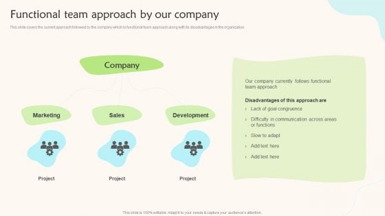 Functional Team Approach By Our Company Teams Working Towards A Shared Objective Inspiration PDF