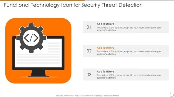 Functional Technology Icon For Security Threat Detection Structure PDF