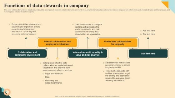 Functions Of Data Stewards In Company Themes PDF