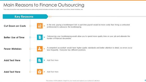 Fund Outsourcing Upgrade Efficiency Efficacy Fund Function Main Reasons To Finance Outsourcing Ppt Professional Templates