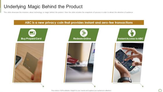 Fund Raising Cryptocurrency Startup Pitch Deck Underlying Magic Behind The Product Elements PDF Fund Raising Cryptocurrency Startup Pitch Deck Underlying Magic Behind The Product Elements PDF