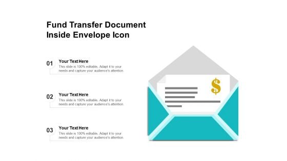 Fund Transfer Document Inside Envelope Icon Ppt PowerPoint Presentation File Graphics PDF