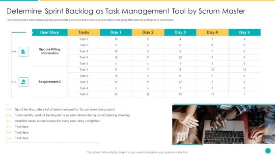 Fundamental Scrum Tools For Agile Project Administration IT Determine Sprint Backlog As Task Management Tool By Scrum Master Structure PDF