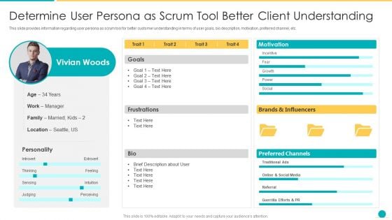 Fundamental Scrum Tools For Agile Project Administration IT Determine User Persona As Scrum Tool Better Client Understanding Professional PDF