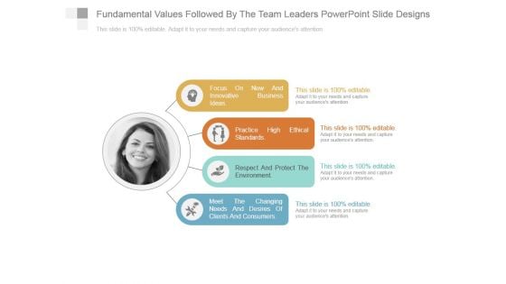 Fundamental Values Followed By The Team Leaders Powerpoint Slide Designs
