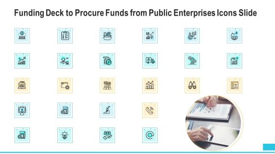 Funding Deck To Procure Funds From Public Enterprises Icons Slide Template PDF