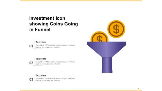 Funding Icon Plus Sign Investment Icon Funnel Ppt PowerPoint Presentation Complete Deck