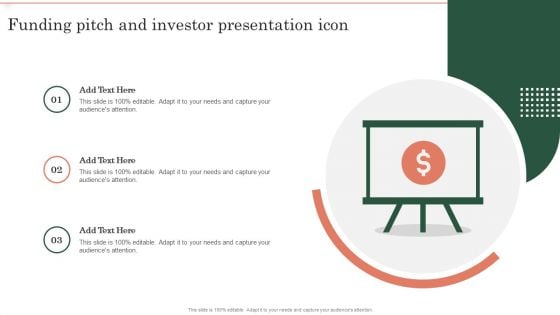 Funding Pitch And Investor Presentation Icon Ppt Infographics Styles PDF