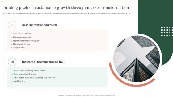 Funding Pitch On Sustainable Growth Through Market Transformation Microsoft PDF