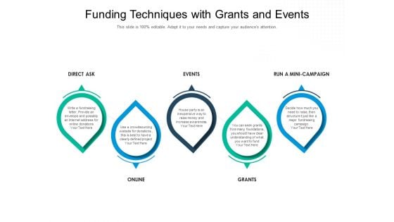 Funding Techniques With Grants And Events Ppt PowerPoint Presentation Pictures Show PDF