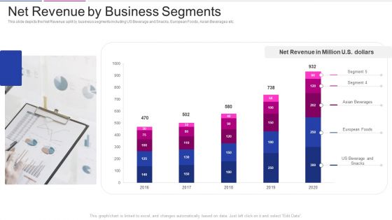 Fundraising From Corporate Investment Net Revenue By Business Segments Background PDF