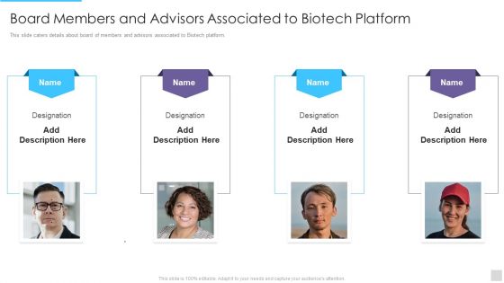 Fundraising Pitch Deck For Genetic Science Firms Board Members And Advisors Associated Mockup PDF