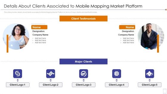 Fundraising Pitch Deck For Mobile Services Details About Clients Associated Formats PDF