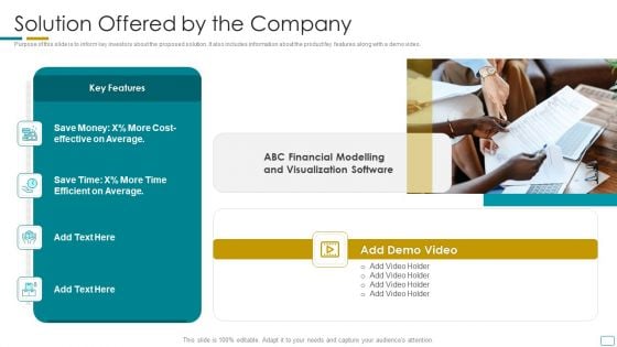 Fundraising Pitch Deck For Startup Company Solution Offered By The Company Sample PDF Fundraising Pitch Deck For Startup Company Solution Offered By The Company Sample PDF