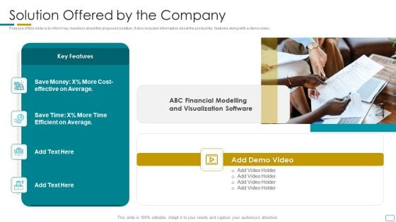 Fundraising Pitch Deck For Startup Company Solution Offered By The Company Sample PDF