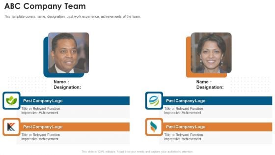 Fundraising Pitch Deck For Startups ABC Company Team Brochure PDF
