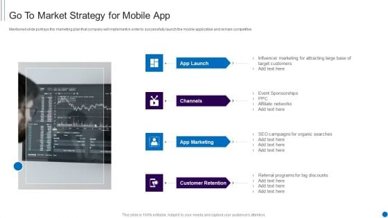 Fundraising Smartphone Application Startup Go To Market Strategy For Mobile App Clipart PDF