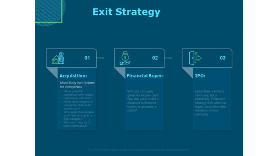 Funds For Startups Exit Strategy Ppt Styles Sample PDF