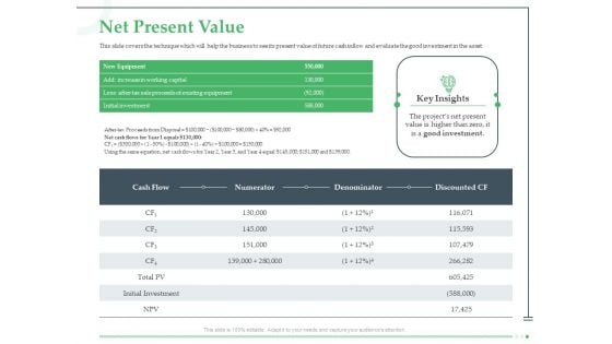 Funds Requisite Evaluation Net Present Value Guidelines PDF