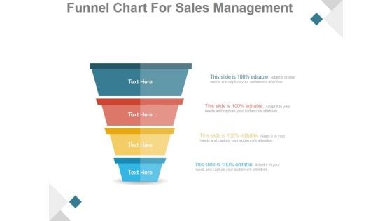 Funnel Chart For Sales Management Ppt PowerPoint Presentation Styles