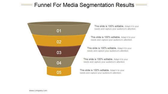 Funnel For Media Segmentation Results Ppt PowerPoint Presentation Microsoft